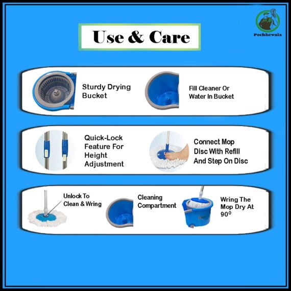 All-in-One Mop Set with 2 Refill ( Pochhewala )